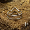 (ALP - 10) .925 Plata Anillo Doble V - JoyeriaParis