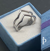 (ALP - 10) .925 Plata Anillo Doble V - JoyeriaParis