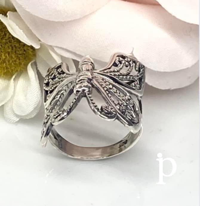 (ALP - 35) .925 Plata Anillo Mariposa - JoyeriaParis