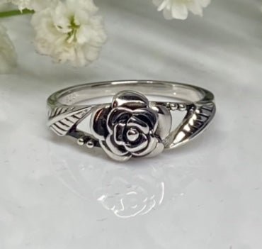 (ALP - 39) .925 Plata Anillo Flor Rosa. - JoyeriaParis