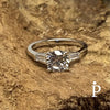 Anillo De Plata De Ley Compromiso Baguette CZ - JoyeriaParis