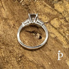 Anillo De Plata De Ley Compromiso Baguette CZ - JoyeriaParis