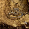 Anillo De Plata De Ley Compromiso Circonita Cúbica Corte Esmeralda - JoyeriaParis