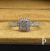 Anillo De Plata De Ley Con Circonitas Cubicas Rectangules - JoyeriaParis