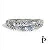 Anillo De Plata De Ley con CZ Triple Corte Princesa - JoyeriaParis