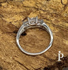 Anillo De Plata De Ley con CZ Triple Corte Princesa - JoyeriaParis