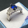 Anillo De Plata De Ley Corte Marquesa Azul - JoyeriaParis