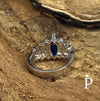 Anillo De Plata De Ley Corte Marquesa Azul - JoyeriaParis