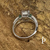 Anillo De Plata De Ley de Compromiso Circonia Rectangular - JoyeriaParis