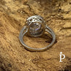 Anillo De Plata De Ley de Eternidad con Halo de CZ Ovalado - JoyeriaParis