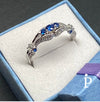 Anillo De Plata De Ley de Filigrana de Espinela Azul con CZ - JoyeriaParis