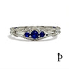 Anillo De Plata De Ley de Filigrana de Espinela Azul con CZ - JoyeriaParis