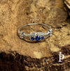 Anillo De Plata De Ley de Filigrana de Espinela Azul con CZ - JoyeriaParis