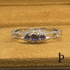 Anillo De Plata De Ley de Filigrana de Espinela Azul con CZ - JoyeriaParis