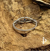 Anillo De Plata De Ley de Filigrana de Espinela Azul con CZ - JoyeriaParis