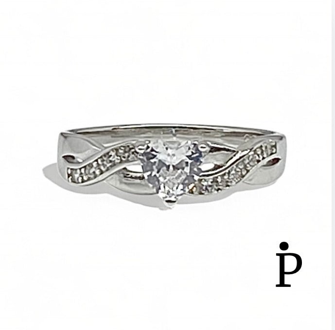 Anillo De Plata De Ley de Promesa con Nudo Infinito de Corazon - JoyeriaParis