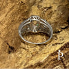 Anillo De Plata De Ley Halo con CZ Ovalado - JoyeriaParis