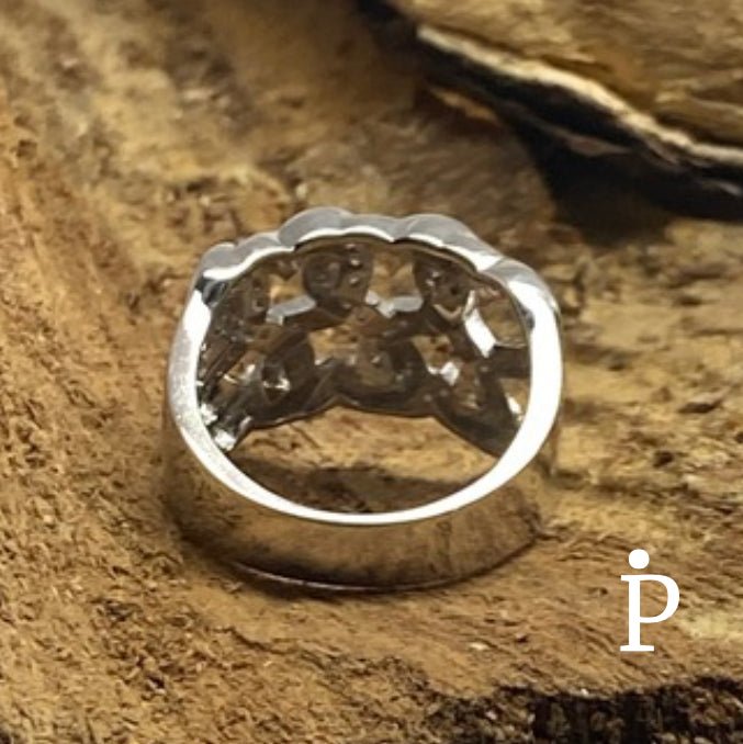 Anillo De Plata De Ley Promesa Corazones Enredados Circonita Cúbica - JoyeriaParis