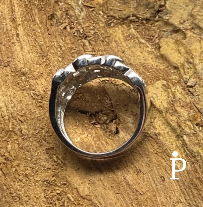 Anillo De Plata De Ley Promesa Corazones Enredados Circonita Cúbica - JoyeriaParis