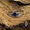 Anillo De Plata De Ley Radiante CZ Azul - JoyeriaParis