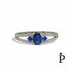 Anillo De Plata De Ley Radiante CZ Azul - JoyeriaParis