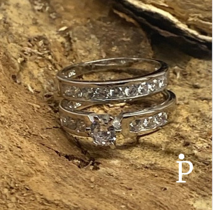 Anillos De Plata De Ley Compromiso CZ Radiante Corte Redondo - JoyeriaParis