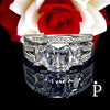 Anillos De Plata De Ley Con Circonita Cubica Triple Cuadrada - JoyeriaParis