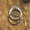 Anillos De Plata De Ley Con Circonita Cubica Triple Cuadrada - JoyeriaParis