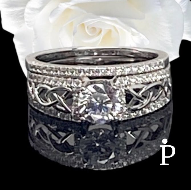 Anillos De Plata De Ley CZ Pavé Celta - JoyeriaParis