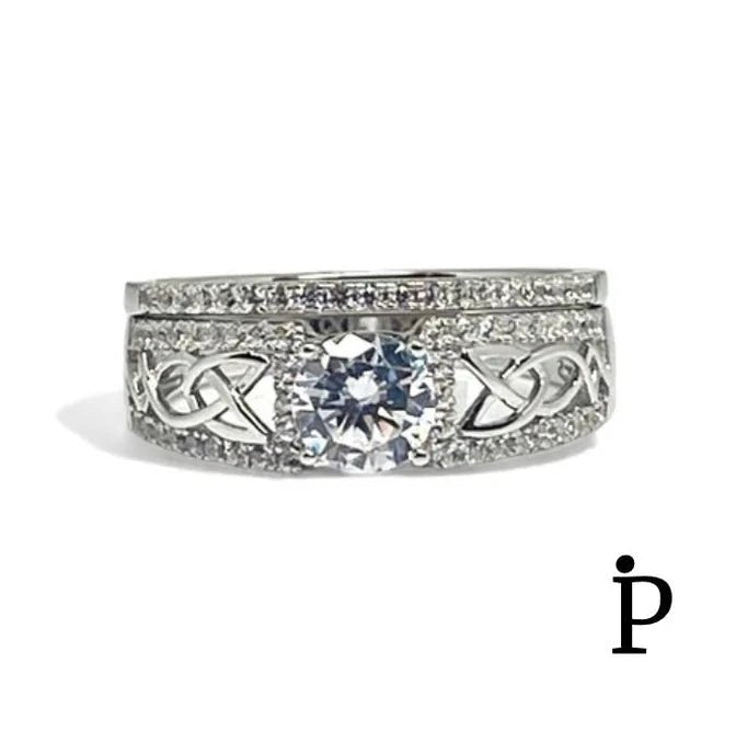 Anillos De Plata De Ley CZ Pavé Celta - JoyeriaParis