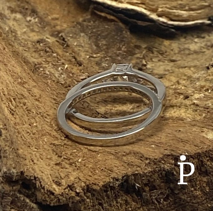 Anillos De Plata De Ley de Boda de Plata Con Circonita transparente - JoyeriaParis