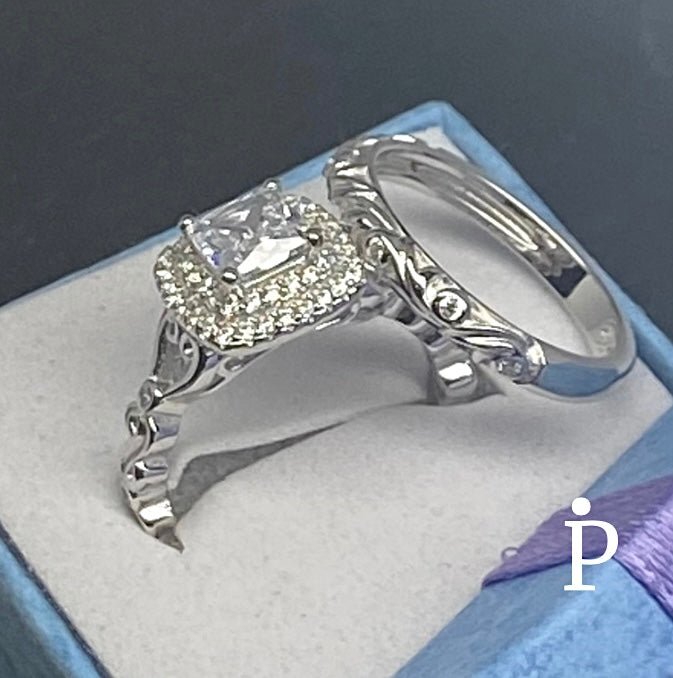 Anillos De Plata De Ley Vintage con CZ Blanca - JoyeriaParis