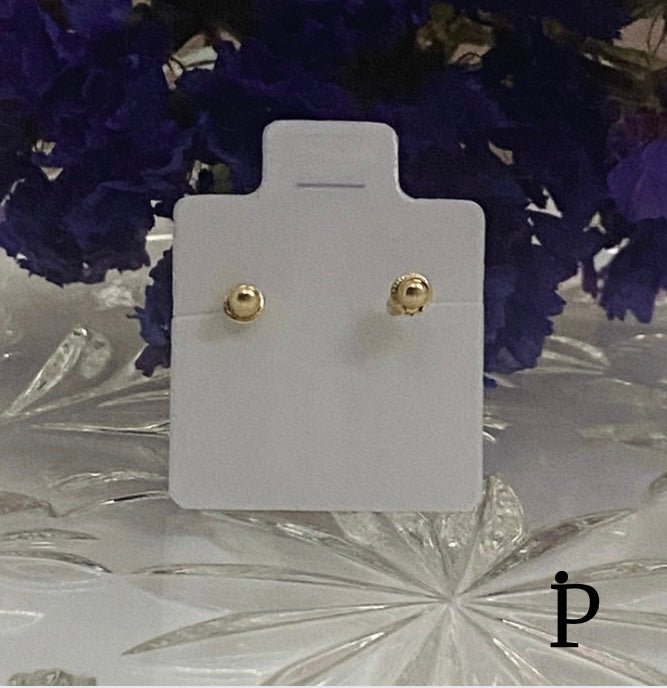 (AO - 20) 14K Aretes Oro Amarillo En Forma De Gatito. - JoyeriaParis