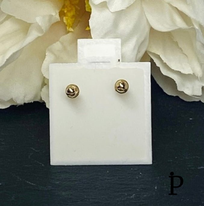 (AO - 22) 14K Aretes Oro Amarillo CZ Color Blanca - JoyeriaParis