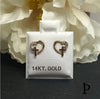 (AO - 32) 14K Aretes oro amarillo - JoyeriaParis