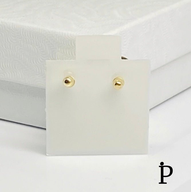 (AO - 38) 14K Aretes Oro Amarillo de Bolita. - JoyeriaParis