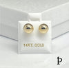 (AO - 39) 14K Aretes Oro Amarillo,6MM - JoyeriaParis