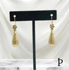 (AO - 46) 14K Elegantes Aretes Colgantes de Oro Amarillo . - JoyeriaParis