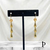 (AO - 50) 14K Aretes Tres Tonos Lágrimas - JoyeriaParis