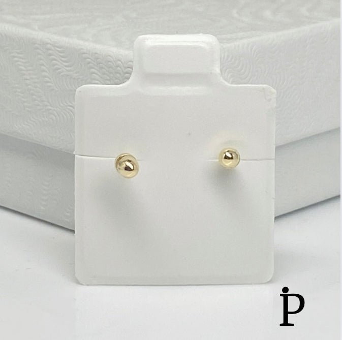 (AO - 68) 14K Aretes Oro Amarillo Corazon ZC Color Rosa - JoyeriaParis