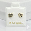 (AO - 73) 14K Aretes Oro Amarillo Corazon - JoyeriaParis