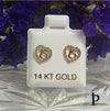 (AO - 78) 14K Aretes Oro Amarillo Corazón CZ Blanca - JoyeriaParis