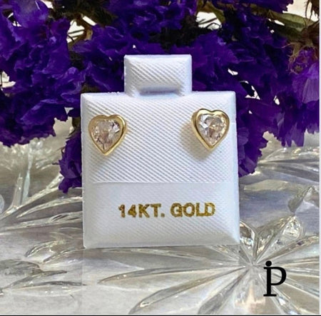 (AO - 81) 14K Aretes oro amarillo - JoyeriaParis