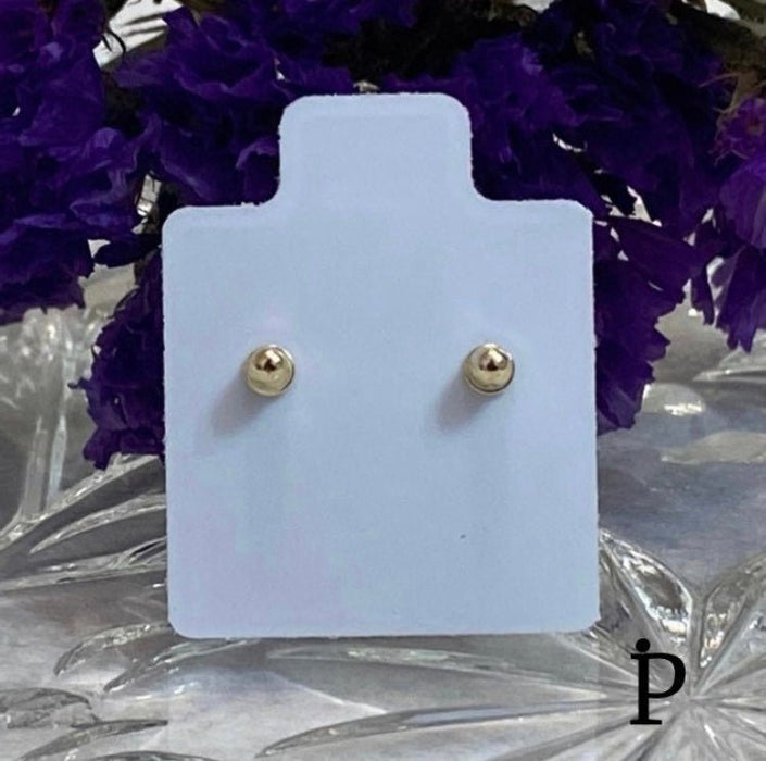 (AO - 82) 14K Aretes Oro Amarillo Mariposa CZBlanca - JoyeriaParis