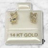 (AO - 83) 14K Aretes Oro Amarillo Perro Chihuahua - JoyeriaParis