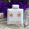 (AO - 84) 14K Aretes Oro Amarillo Estrella - JoyeriaParis