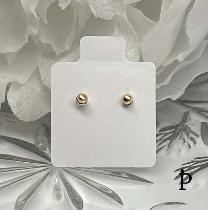 (AO - 87) 14K Aretes Oro Corazon Dos Tonos - JoyeriaParis