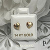 (AO - 87) 14K Aretes Oro Corazon Dos Tonos - JoyeriaParis