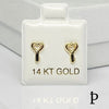 (AO - 97) 14KAretes Oro Amarillo Llave Corazón - JoyeriaParis