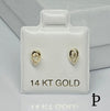 (AO - 98) 14K Aretes Oro Amarillo Circoita Cubica Blanca - JoyeriaParis